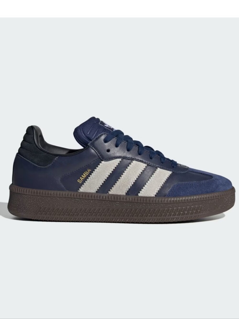 Adidas Men's Samba XLG in Dark Blue/Cloud White/Gum. NWT.